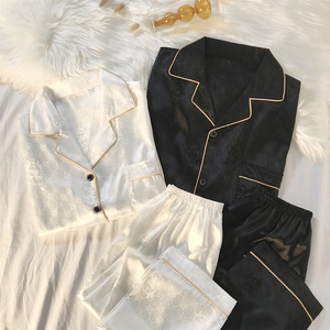 Pigiama per Coppie, Set Primaverile e Autunnale a Maniche Lunghe a Quadri per Donna, Taglie Forti, <span class=keywords><strong>Abbigliamento</strong></span> <span class=keywords><strong>da</strong></span> <span class=keywords><strong>Casa</strong></span> in Seta Artificiale per <span class=keywords><strong>Uomo</strong></span> - Product Image 2