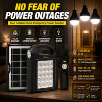 Éclairage solaire LED, panneau 6V 4W, batterie au lithium 6000mAh, étanche IP67, 95 CRI, 6000K, lumière du jour, lampe portable multi-sorties