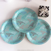 Assiettes en papier jetables biodégradables de qualité alimentaire, en gros, hygiéniques, pour la maison, le bureau, la restauration, les plats à emporter, les collations
