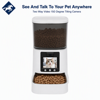 Distributeur automatique de nourriture pour animaux de compagnie WiFi 5L avec caméra de visioconférence bidirectionnelle, vision nocturne, reconnaissance IA, design portable et mignon pour chats et chiens