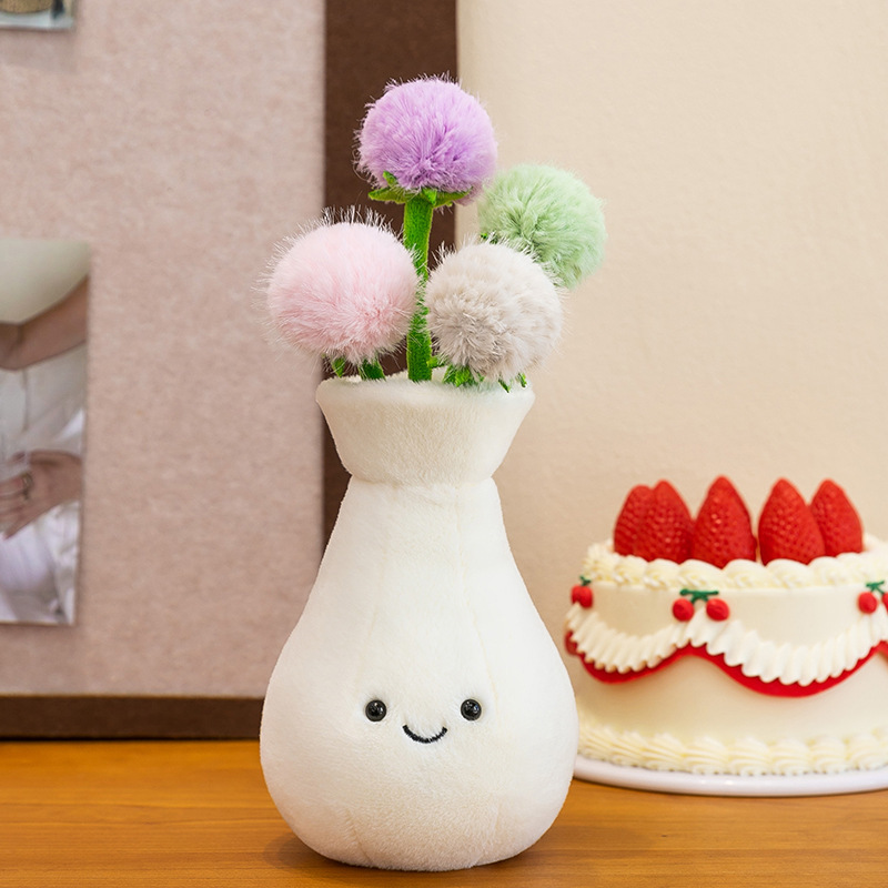 Vase with dandelions 28cm-vase flower arrangement series