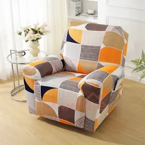 Capa de sofá de assento único com estampa elástica all-inclusive para sala de estar, capa elegante para conforto e estilo