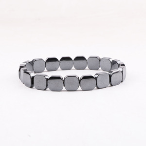 Nuevo Diseño de Pulsera Elástica Ancha y Pesada de Hematita de Piedra Natural para Hombre JBS12892 - Product Image 3
