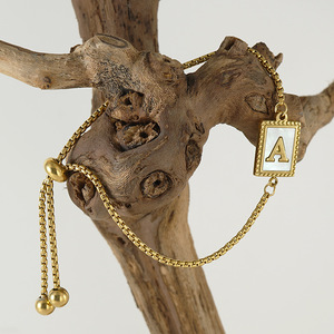 Nueva Pulsera de Acero Inoxidable con 26 Letras Inglesas, Diseño de Concha, Personalizada, Combinable con Todo, de Acero de Titanio 18k, con Cierre de Cremallera - Product Image 4