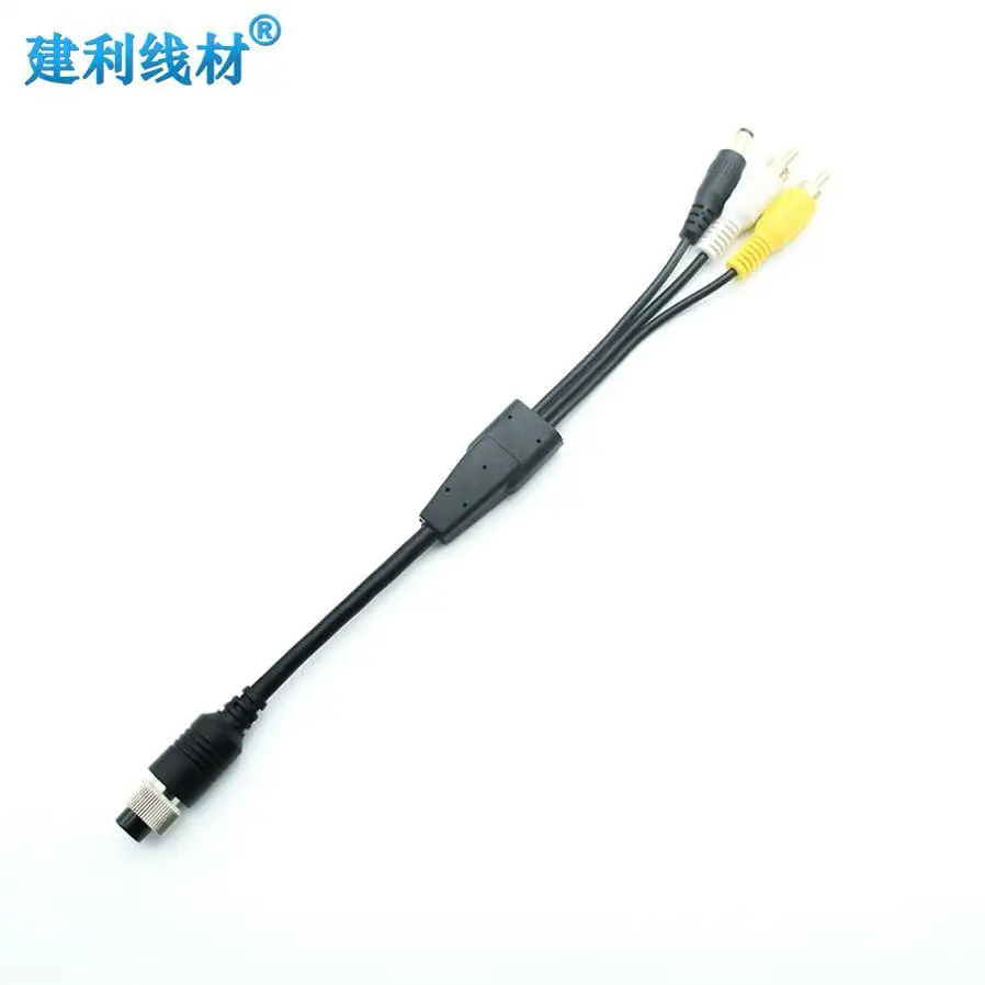 4Pin Female RCA Male DC Male Adapter Cable Truck Car Camera Conversion PVC Jacket Enhanced Compatibility Monitor Application