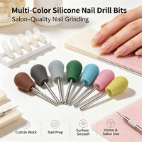 Têtes de ponçage en silicone à faible émission de poussière, polisseuses en silicone, embouts de ponceuse à ongles à marque privée pour le traitement des callosités, outils de manucure