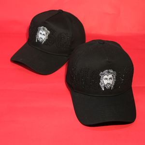 Casquette de baseball tendance de haute qualité à 5 panneaux en satin et daim, avec visière incurvée, logo brodé personnalisé, patchs visage humain et strass ajustables - Product Image 6