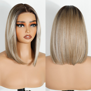 Giá rẻ Tóc tổng hợp HD t ren glueless ngắn tóc giả 100% chịu nhiệt sợi tổng hợp tóc đôi rút ngắn <span class=keywords><strong>Bob</strong></span> glueless tóc giả - Product Image 1