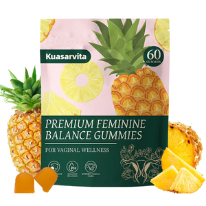 Probiotiques féminins en gommes pour femmes - Équilibre du pH, soutien digestif, supplément vitaminique, extrait végétal, Bacillus Coagulans |   60 - Product Image 1