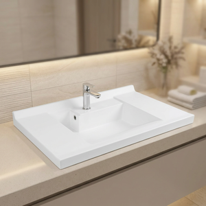 DCT OA097 Lavabo de Baño Moderno de Acrílico Compuesto de Alta Gama para Uso en Hoteles y Restaurantes, Ecológico e Impermeable - Product Image 6