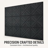 Panneau acoustique en bois rainuré 3D moderne, design géométrique concave-convexe, NRC 0.85, pour chambre à coucher et salles de réunion d'entreprise