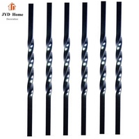 JYD Home Modern Hollow 1/2 Inch Wrought Iron Stair Spindle with Single Twist (Q-102)-Hotel Use Stair Parts