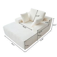 VOXHOME Envío Directo desde EE. UU. Sofá Cama Individual Nórdico de Terciopelo Corduroy sin Estructura, Comprimido al Vacío, para Sala de Estar de Apartamento y Lectura