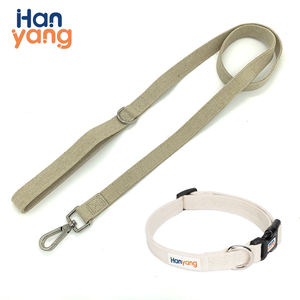 Hanyang OEM कस्टम 2023 नई कार्बनिक 100% पर्यावरण के अनुकूल समायोज्य प्राकृतिक सन पालतू कुत्ते कॉलर और पट्टा सेट - Product Image 2