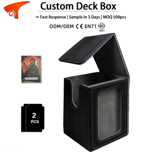 Boîte de rangement pour cartes TCG, boîte de deck Commander en cuir PU pour cartes à collectionner, capacité de plus de 100 cartes TCG YUGION avec protège-cartes. - Product Image 1