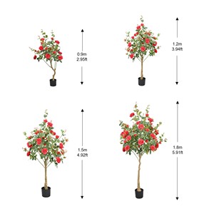 Rose rouge de décoration de haute qualité de 1.8m pour l'intérieur/hôtel/café/<span class=keywords><strong>bureau</strong></span>/mariages/banquets <span class=keywords><strong>Plantes</strong></span> <span class=keywords><strong>vertes</strong></span> artificielles - Product Image 5