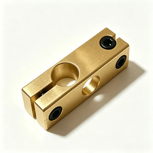 Aluminum Brass CNC Machined for Machined Cross Shaft Clamp Set Double Hole Linear <b>Rod</b> Fixing Block Automation Machinery - Product Image 2