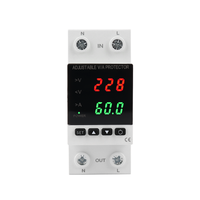 QJC Din Rail affichage LCD Intelligent 40A/63A protecteur de courant de tension réglable Protection contre les surtensions/sous-tensions
