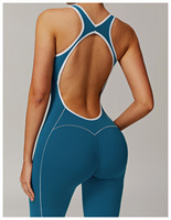 Vente en gros Ensemble une pièce évider beauté dos yoga grande taille pour femmes combinaisons de sport évasées pour la danse et l'entraînement