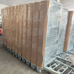 Chariot à paniers métalliques soudés en acier Q235, électrogalvanisé, robuste, capacité 500 kg, pliable, mailles 50x50 mm - Product Image 4