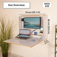 Poste de travail mural pliable à double écran pour bureau à domicile, mobilier de bureau à domicile, accessoires de cuisine, bureau mural pliable
