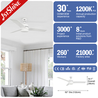 Kipas Angin Plafon 1stshine 52 Inci Bilah MDF Kontrol Remote Desain Modern Rumah Pintar Efisien Berkualitas Dengan Lampu LED