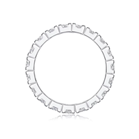 Bague d'éternité en argent S925 SGARIT avec moissanite, plaquée or blanc 18 carats, 1,9 carats au total, diamant de 3,0 mm, bague de fiançailles et de mariage