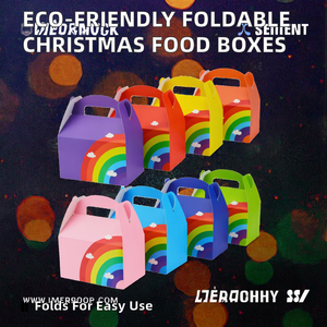 Cajas de Embalaje de Alimentos Ecológicas y Desechables para Regalos de Navidad, con Barnizado, Plegables, Tipo Gable, para Donuts, Macarons y Pasteles - Product Image 2
