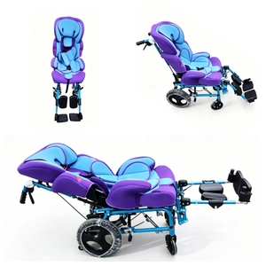 Silla de Ruedas Manual Pediátrica Reclinable para Parálisis Cerebral, Tipo Cochecito, para Niños con Parálisis Cerebral - Product Image 1