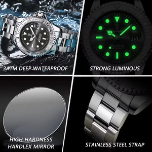 POEDAGAR 680 Montre-bracelet de luxe pour homme à mouvement quartz, en <span class=keywords><strong>acier</strong></span> inoxydable, avec aiguilles lumineuses, Reloj Hombre - Product Image 3