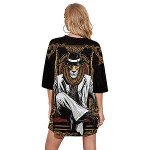 Chemise personnalisée à sublimation 3D Chemise longue ample <span class=keywords><strong>Halloween</strong></span> pour <span class=keywords><strong>femme</strong></span> Chemise surdimensionnée à impression <span class=keywords><strong>t</strong></span>ête de mort à col rond et à impression décontractée - Product Image 2