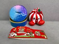 Jouet Squishy Boulette de Noël, Jouet Anti-Stress Créatif en Peluche en Forme de Boulette à Remontée Lente, Jouet Mignon de Simulation de Boulette pour Soulager le Stress