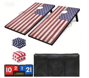 Jeu <span class=keywords><strong>de</strong></span> Cornhole en bois <span class=keywords><strong>pour</strong></span> l'extérieur, motif drapeau américain, idéal <span class=keywords><strong>pour</strong></span> la plage et la <span class=keywords><strong>pelouse</strong></span> - Grande Vente - Product Image 6