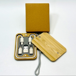 Kit Adaptador Multi USB 6 en 1 con Caja de Almacenamiento de Bambú, Kit de Cables de Carga Rápida, Convertidor USB <span class=keywords><strong>C</strong></span> a Tipo <span class=keywords><strong>C</strong></span>/Micro - Product Image 6