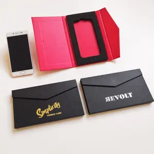 Caixa de embalagem de varejo do caso do telefone branco e preto personalizado com espuma de eva
