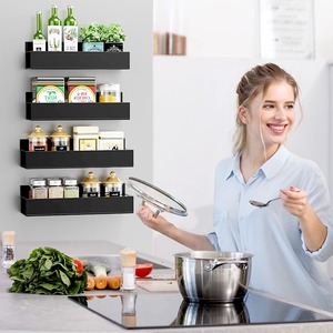 Étagère magnétique pour réfrigérateur, support de rangement mural à 4 niveaux pour organiser le réfrigérateur, aucun perçage requis - Product Image 2