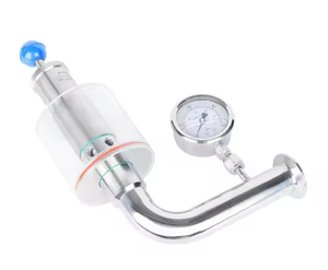 Válvula de Liberação de Ar de Aço Inoxidável Sanitário 304 316 com Manômetro - Product Image 1