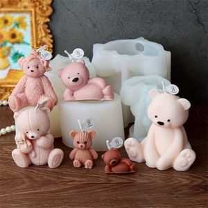 TangChu Multi-Style <b>Cute</b> <b>Bear</b> Silicone Mold Set for Baking Cake Decoration Handmade Soap Resin Individually Wrapped - Product Image 1