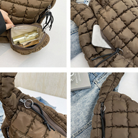 Vente en gros 2 en 1 sac à bandoulière plissé moelleux grande capacité sacs à bandoulière pour femmes sac à main avec petite pochette