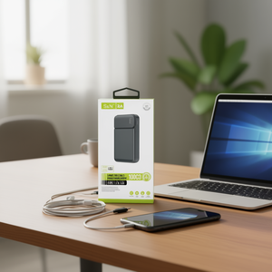 พาวเวอร์แบงค์ S&N 10000mAh 2A ช่องเสียบ USB คู่ พร้อมจอ LED และสายชาร์จ 3 in 1 - Product Image 1