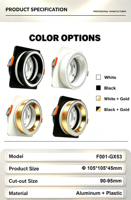 Spot LED encastré pour intérieur, downlight SMD rond et carré réglable, lampe de plafond 3W 5W 7W