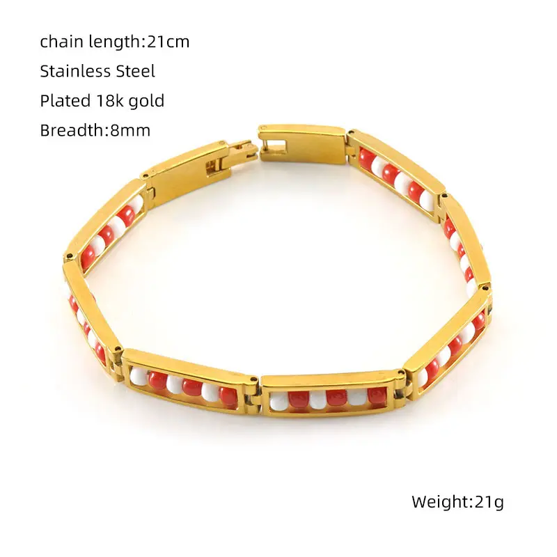 Fashionable New 18k Stainless Steel Bead Bracelet For Women Retro And Personalized Titanium Steel Bracelet Accessories