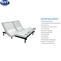Cadre de lit intelligent à 5 moteurs réglable avec gravité zéro/massage 4D, télécommande sans fil, commande vocale par application, base de lit profil bas