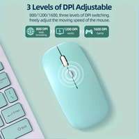 Souris sans fil miniature pour bureau, téléphone portable, tablette, ordinateur portable, optique, 4 boutons, double batterie, silencieuse