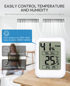 डिजिटल एलसीडी इनडोर परिवेश आर्द्रता तापमान मीटर मिनी-अधिकतम थर्मामीटर के साथ मिनी-मैक्सिमी हाइग्रोमीटर - Product Image 6