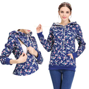 Automne hiver <span class=keywords><strong>vêtements</strong></span> <span class=keywords><strong>de</strong></span> maternité thermique femmes enceintes sweats à capuche allaitement sweat motif Floral <span class=keywords><strong>grande</strong></span> <span class=keywords><strong>taille</strong></span> S à XXXL - Product Image 1