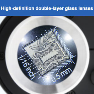 Miroir en tissu textile entièrement métallique SuoLan avec grille imprimée, trou de vision, détecteur de monnaie à 3 <span class=keywords><strong>LED</strong></span>, règle graduée et loupe - Product Image 4