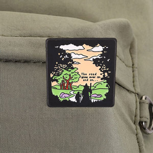 Pin Enamel Custom The Road Goes Ever On, Kutipan Tolkien LOTR, Lencana Logam Bergaya Lukisan Minyak Lanskap, Pin Kerah, Hadiah - Product Image 4