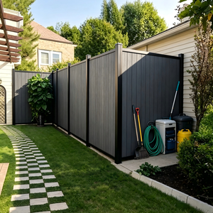 Panneaux de clôture en vinyle brun 3D conçus pour les murs de protection avec un design inspiré des palissades pour la sécurité et l'élégance - Product Image 5