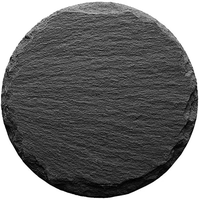 Vente en gros de tapis de verre naturel en pierre de marbre sous-verre de tasse assiette de service noir 10x10 en vrac forme ronde plaine blanc roche ardoise sous-verres
